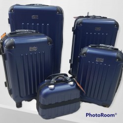 SET DI 5 VALIGIE RIGIDE TROLLEY BAGAGLI CON BEAUTY DA VIAGGIO