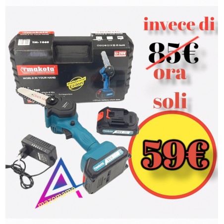 Mini Motosega a batteria da 4'' con 2 batterie da 26V saldi a soli 59€ con spedizione gratuita e pagamento alla consegna