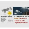 LAMPIONE FARO LED STRADALE SOLARE 300W PANNELLO SOLARE STAFFA PROFESSIONALE