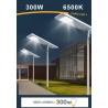 LAMPIONE FARO LED STRADALE SOLARE 300W PANNELLO SOLARE STAFFA PROFESSIONALE