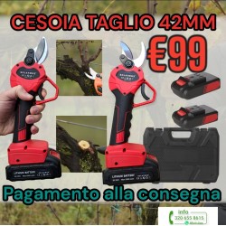 CESOIA FORBICE DA POTATURA TAGLIO 42MM CON 2 BATTERIE DA 96V ALTA QUALITÀ