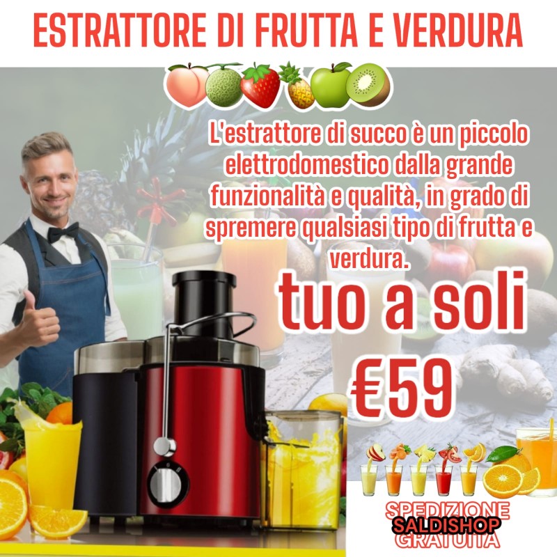 CENTRIFUGA ESTRATTORE DI SUCCO FRUTTA E VERDURA W900 POLPA FREDDO GERMANY  DESIGN