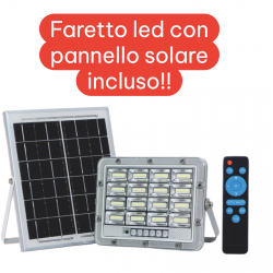 FARO LED 50W CON PANNELLO SOLARE INCLUSO GRANDE AUTONOMIA RISPARMIO GARANTITO