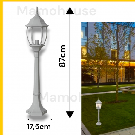 Es39 Lampione da terra per giardino esterno lampioncino lanterna in vetro es39
