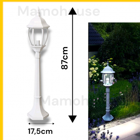 Es39 Lampione da terra per giardino esterno lampioncino lanterna in vetro es39