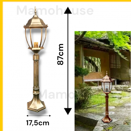 Es39 Lampione da terra per giardino esterno lampioncino lanterna in vetro es39