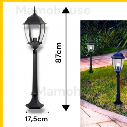 Es39 Lampione da terra per giardino esterno lampioncino lanterna in vetro es39