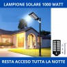 LAMPIONE STRADALE 1000W CON PANNELLO SOLARE TELECOMANDO CREPUSCOLARE + STAFFA