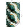 Pannello decorativo  Adesivo in PVC Effetto Marmo Verde Bianco e Oro 1,20 x 3 mt