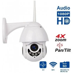 TELECAMERA PTZ 1080P IP CAM WIFI CAMERA DOME WIRELESS ESTERNO SPEED ZOOM MICRO SD