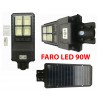 Faro led lampione stradale 60w luce fredda pannello solare crepuscolare