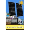 FARO DA 800W LED SMD CON 2 PANNELLI SOLARI CREPUSCOLARE+TELECOMANDO