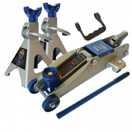 MARTINETTO CRIC CON 2 CAVALLETTI PER AUTO max 2,5 TON