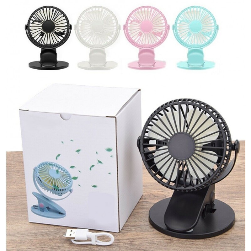 3 Mini ventilatore portatile visto in tv con clip usb ricaricabile da  viaggio pinza pagamento alla consegna a soli 29€