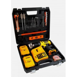 SET 78 PZ TRAPANO AVVITATORE A BATTERIA 24V LITIO RICARICABILE ACCESSORI VALIGIA