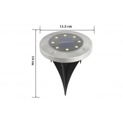 8Pz Faretto 8 LED Energia Solare Picchetto Segnapasso Esterno Luce Fredda