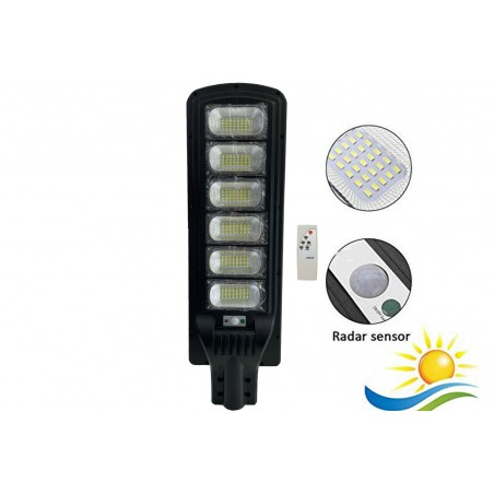 Lampione solare led 300w luce fredda faro led sensore di movimento crepuscolare