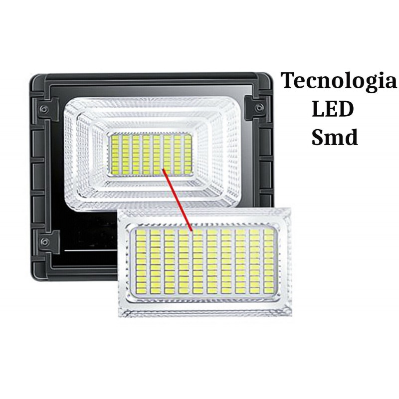Faro LED Solare 800W Esterno - Luce Bianca Fredda Per Giardino Con Pannello Solare