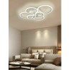 Lampadario Plafoniera LED a soffitto a sospensione moderno cerchi 51w Bianco