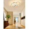 Lampadario Plafoniera LED a soffitto a sospensione moderno cerchi 51w Bianco