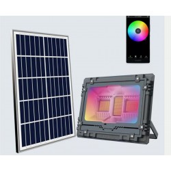 Faro led solare rgb multicolor con applicazioni da telefono