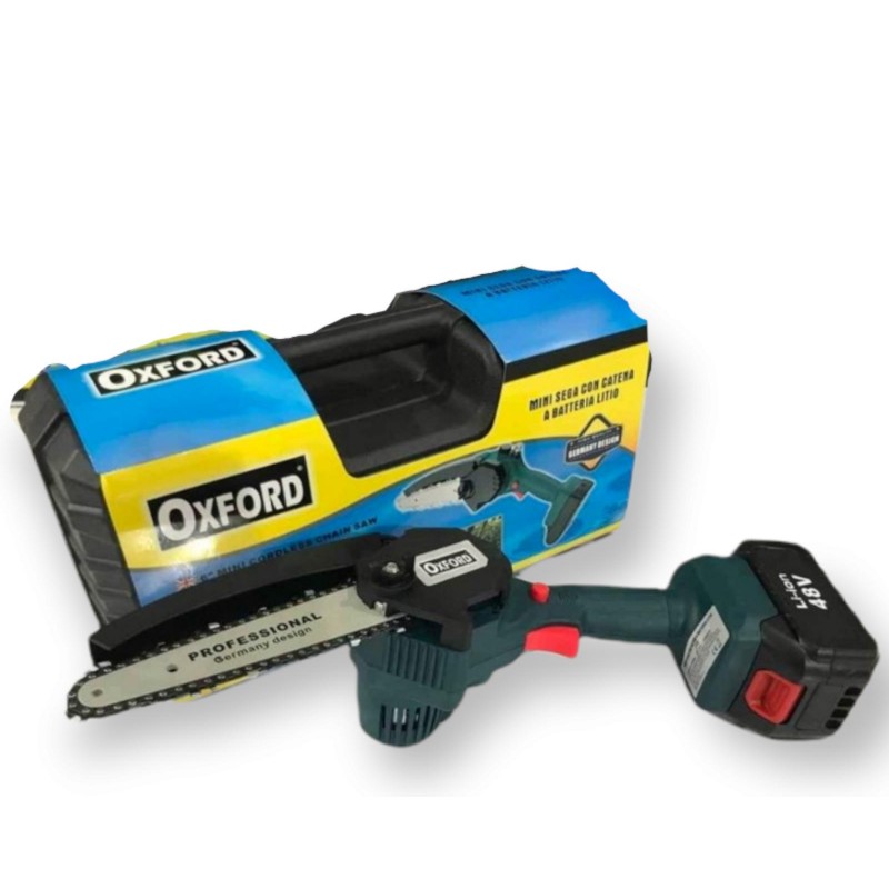 MOTOSEGA A BATTERIA 48 V AD OLIO LUBRIFICANTE OXFORD da 6 POLLICI