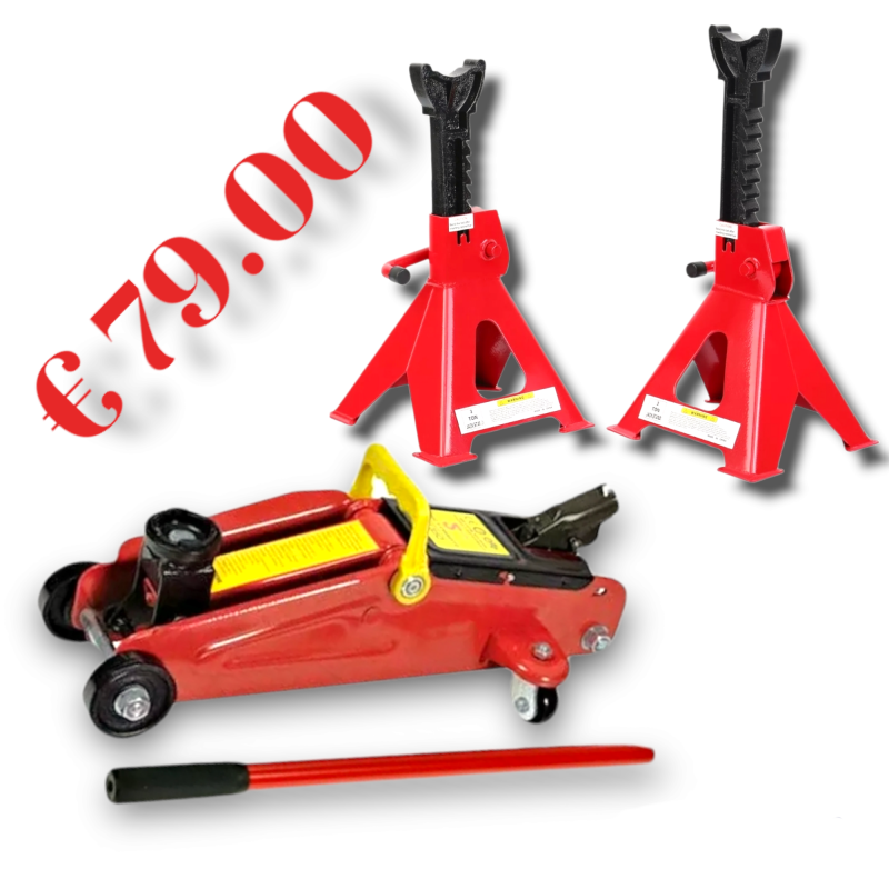 Offertissima Crik da 2 ton con coppia di 2 cavalletti da 3 ton